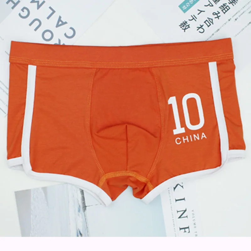 orange EXILIENS Китай № 10 Мужские трусы боксеры мужские трусы-боксеры из хлопка Calzoncillo Hombre Cueca Masculina Boxershort Размеры L-3XL - Цвет: orange