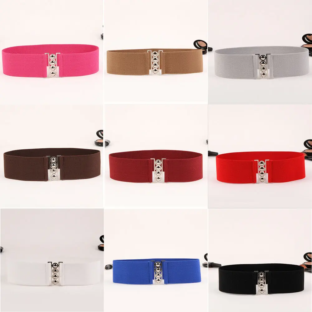 

American Women's Fashion Canvas Fabric Solid Elastic Belt
