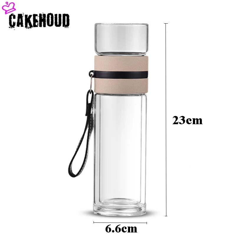 450ml Creative Crystal Glass Bottle Double Vacuum Flask Tea Cup with Stainless Steel Filter Winter Sports Water | Дом и сад