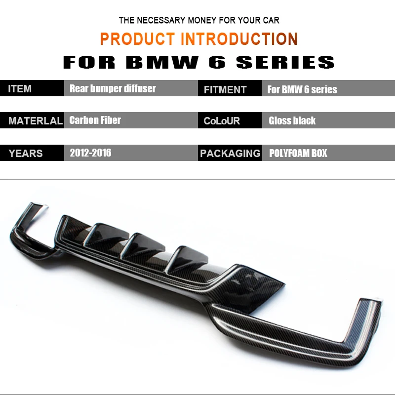 F06 M6 Стиль высокого качества углеродного волокна заднего бампера Замена для BMW