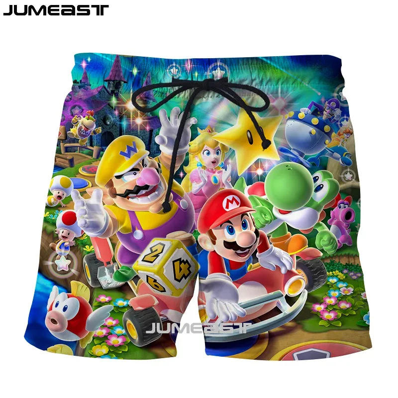 Jumeast бренд для мужчин/женщин 3D печатных мультфильм Супер Марио шорты летние новые быстросохнущие пляжные повседневные спортивные брюки короткие брюки - Цвет: 10