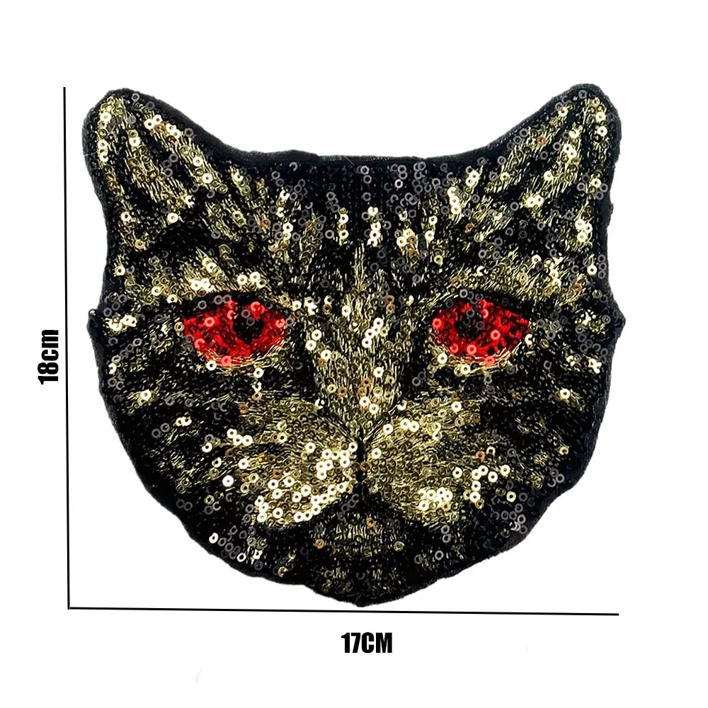 5pcs a lot Hot-selling cat embroidered beads kitten head cloth shimmering hand sewn clothes hats bags decals | Дом и сад
