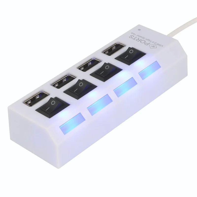 4-портовый микро USB концентратор 2 0 высокоскоростной разветвитель 480 Мбит/с LED с
