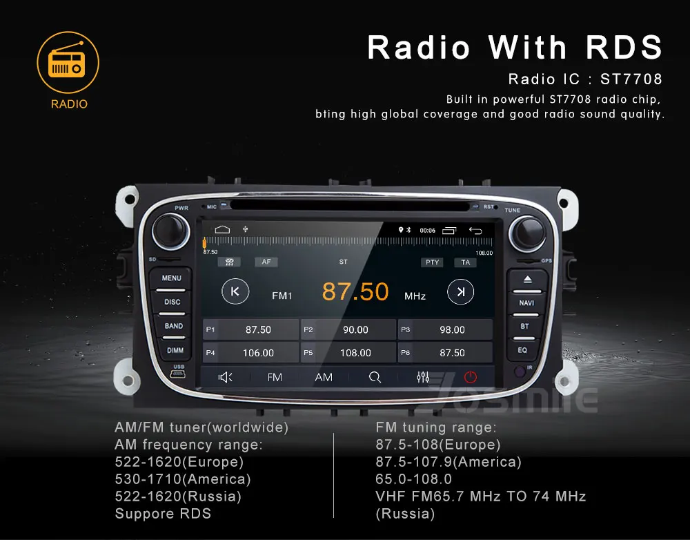 Android 8,1 2 din Авторадио автомобильный dvd-плеер для Ford Focus 2 Ford Mondeo 4 FordC-Max S-Max Kuga Galaxy Transit подключения навигации
