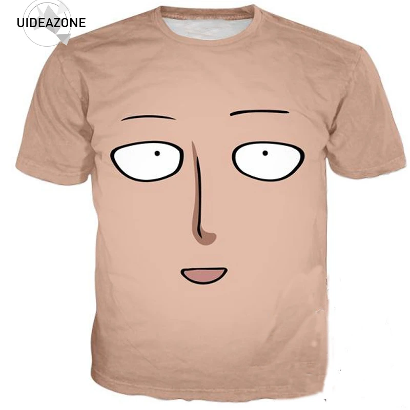 Мужская и женская футболка с принтом One Punch Man брендовая в виде лица Saitama лето 2018