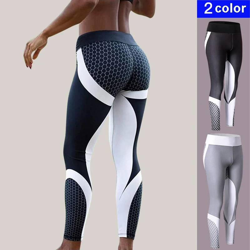 Womens Running Leggings Compression Pants Yoga Trousers Running Tights Sport Trousers Exercise Pants Womens Elastic