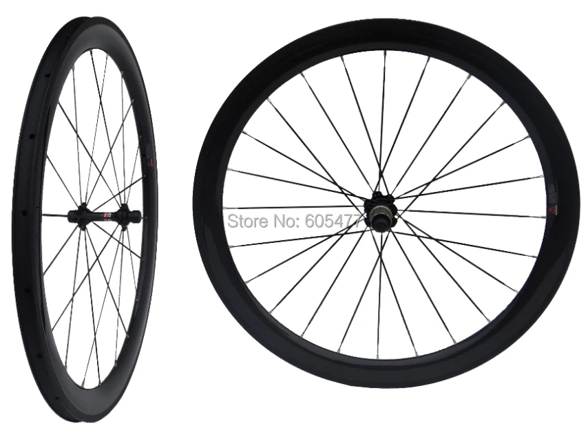 Brand New - Full Carbon Glossy Clincher Rim Wheelset Road Bike 700C Bicycle Wheel 50mm / 25mm Width | Спорт и развлечения