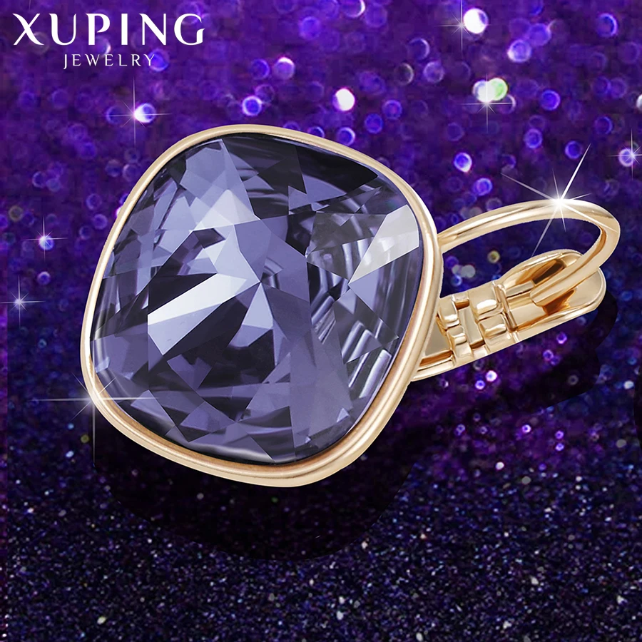 Xuping романтические серьги-кольца с кристаллами Swarovski золотого цвета, изысканные вечерние ювелирные изделия, подарок для женщин и девочек M76/M77/M78-20371
