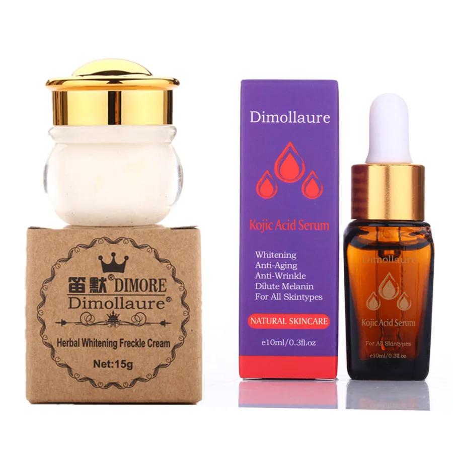 Dimollaure Retinol отбеливающий крем + Сыворотка kojic acid удаление мелазмы веснушки пятен от