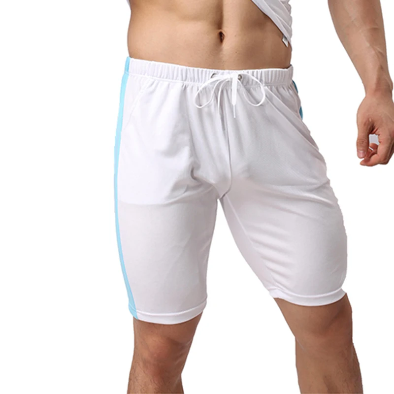Мужские мягкие шорты для бега спортзала спортивные дышащие штаны фитнеса