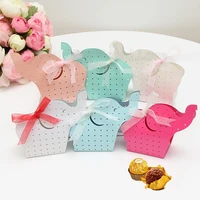 50pcs cartoon elephant baby shower candy box birthday party decorations kids birthday bag wedding event party supplies