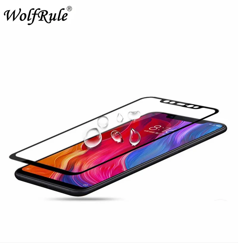 Protector de pantalla para Xiaomi Mi 8, vidrio templado para Xiaomi Mi 8, vidrio de cobertura completa, pel&iacute;cula de tel&eacute;fono, 2 uds.-2