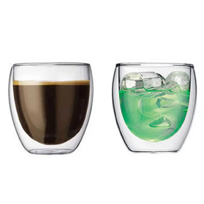 Bodum Эйлин стороны дует двухэтажные Кофе чашки оживальной цветок сосуд жаропрочных Кружки жаропрочных высокая бора кремния