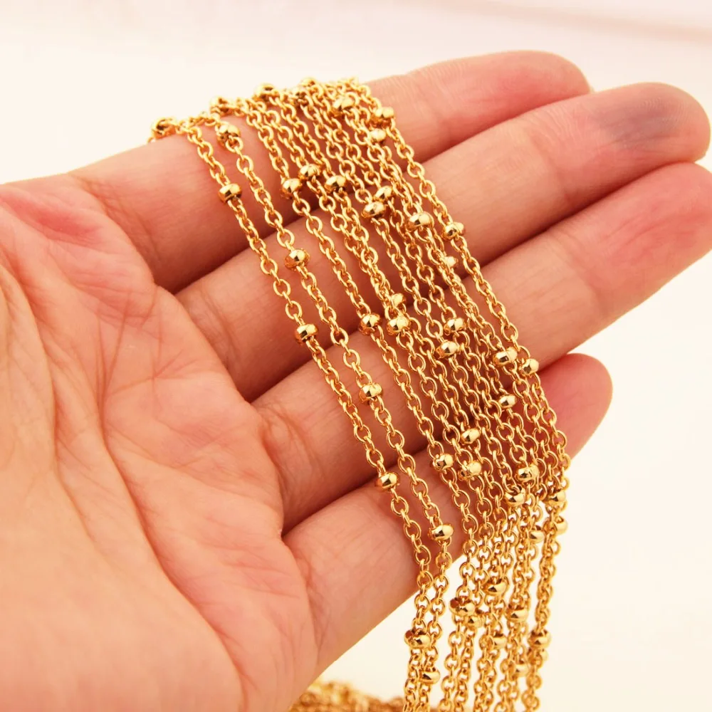 

10/20/50pcs/lot Stainless Steel 2mm Chain Necklace Gold/Silver Color Curb Cuban Chain Necklace For Women/Men Pendant Accessories