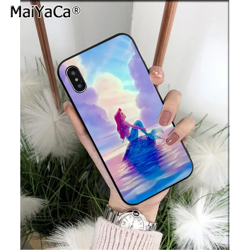 MaiYaCa Ариэль Русалочка Принцесса Силиконовый ТПУ мягкий черный чехол для телефона