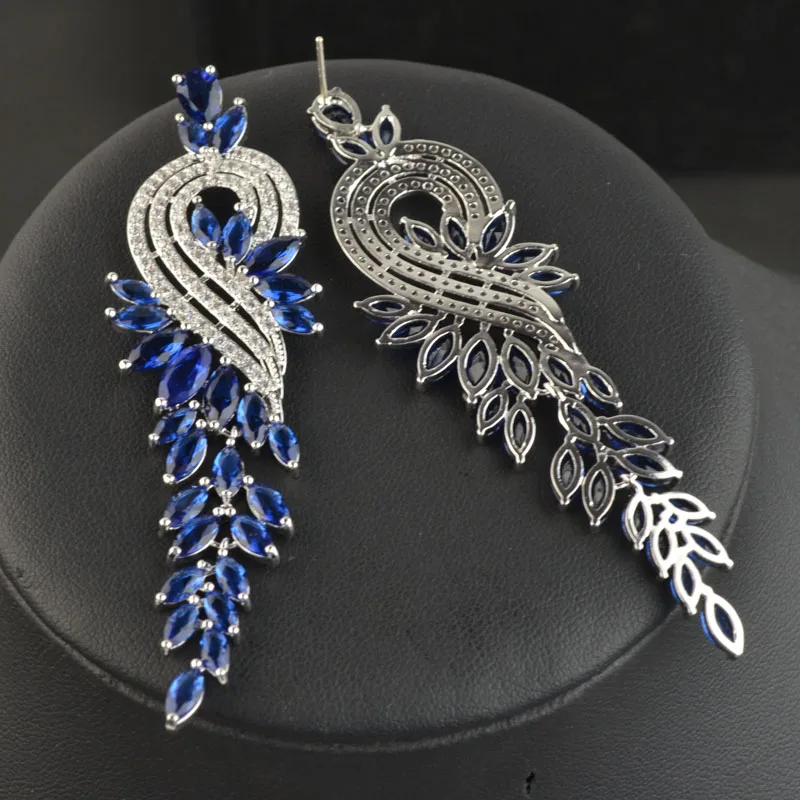 Элегантные висячие серьги 8 см в длину с черным/зеленым/красным/белым/синим