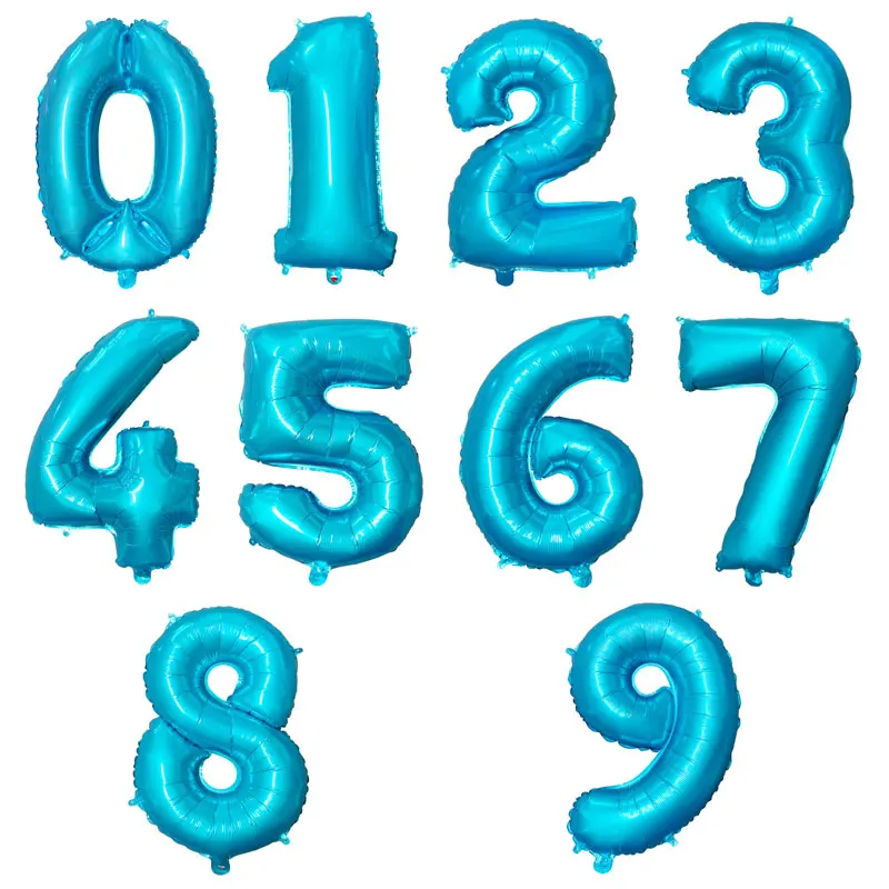 light Blue 16/32/40 дюймов Новые Стразы образуют цифру «воздушные шары цифры клипсы для воздушных шаров, воздушные шары воздушные деко День рождения украшения Пижама для детей и взрослых, воздушный шар - Цвет: light Blue