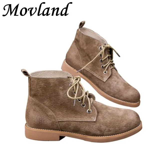 Movland-2019 autumn&ampwinter new products pigs Paris leatherJapanese style simplified Martin boots Pure handmade | Обувь