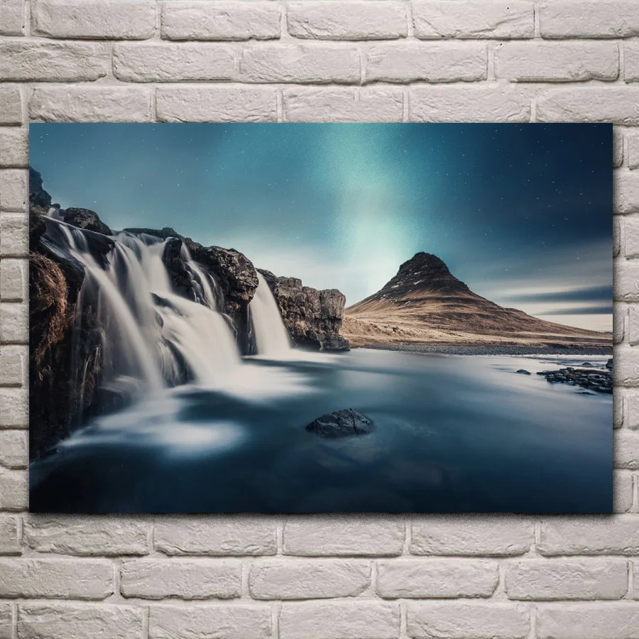 

nature landscape waterfall mountain river daylight rocks posters on the wall picture home living room decoration bedroom KH535