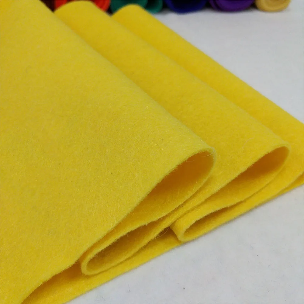 Lemon Yellow(90X90cm Мягкий войлочный материал, нетканый войлок, тканевый лист, сделай сам, швейные куклы, рукоделие, аксессуары, материал 1,4 мм, толщина 90 см - Цвет: Lemon Yellow(90X90cm
