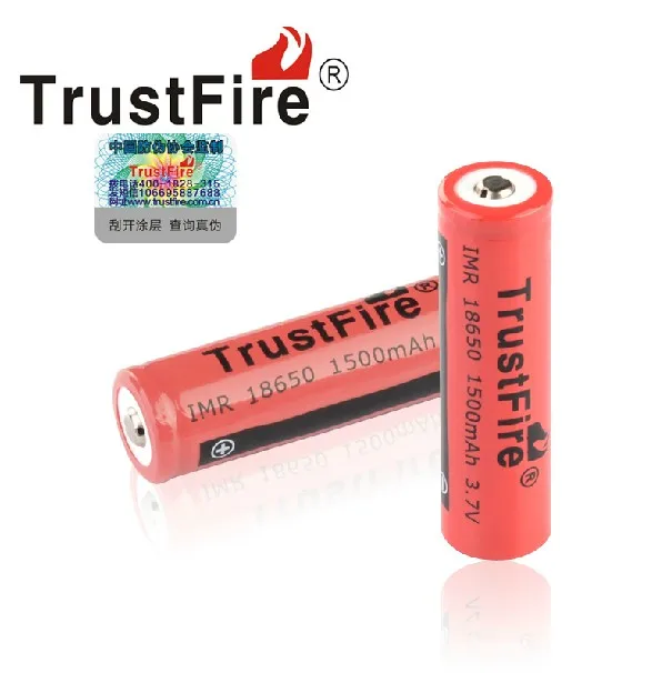 

TrustFire IMR 18650 3.7V 1500mah Rechargeable Battery Lithium-ion Batteries For LED Flashlights electronic cigarettes