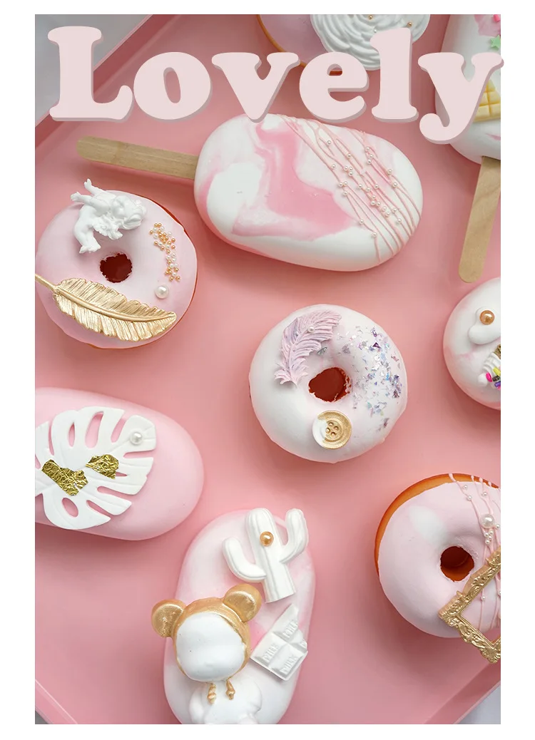 Artificial ice cream cake simulation donut toy window decoration fake snack ice cream ins wind donut Exquisite Gift for Girl