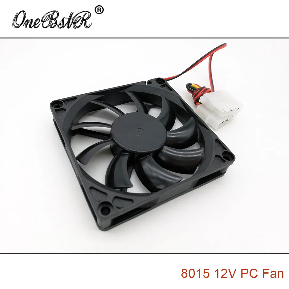 8015 DC 12V 0.1A бесщеточный рукав вентилятор 8 см 80 мм 80X80X15mm большой 4Pin блок питания