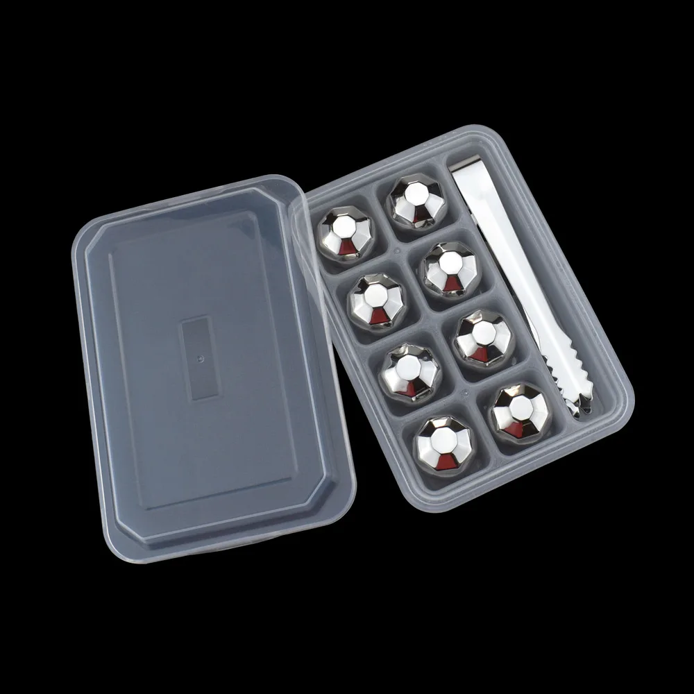 Masonry 8PCbox clip Многоразовые Виски камни Нержавеющая сталь ледяные кубики-Чиллеры вино охладитель напитков бокал для шампанского виски Барные аксессуары домашние бары - Цвет: Masonry 8PCbox clip