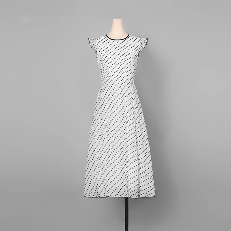 2019 летние модные женские винтажные платья с круглым вырезом средней талией