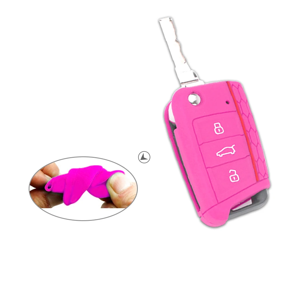 Чехол для автомобильного ключа чехол Volkswagen Vw Golf 7 Mk7 Skoda Octavia A7 Seat Leon Ibiza 3 кнопки