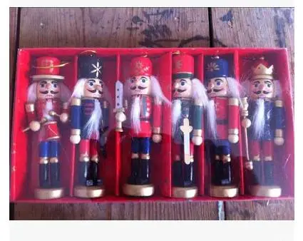 

6PSC SETS articles creative home Christmas gifts 12CM Nutcracker puppet soldiers birthday gift to Zakka bar decoration