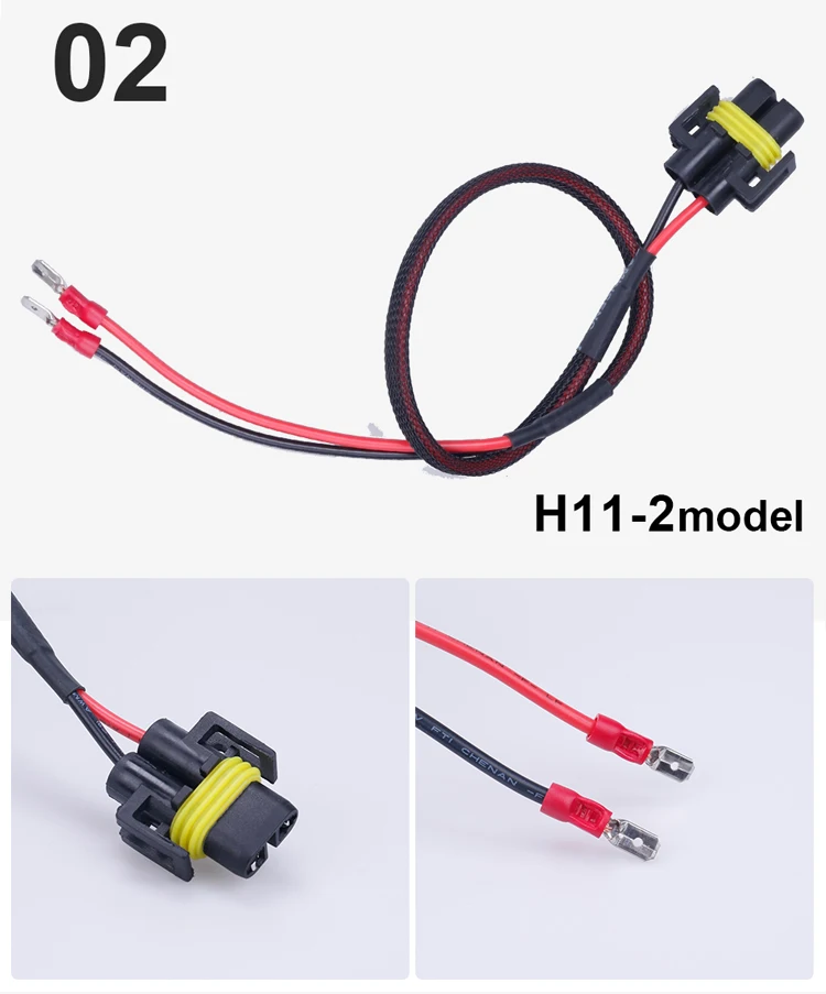 H11-2 2 шт. Автомобильная фара керамическая H1 H4 H7 H11 HB3 HB4 9008 держатель лампы адаптер удлинитель автомобильный провод галогенная розетка лампа Разъем - Цвет: H11-2