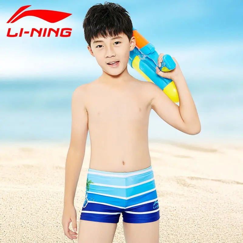 LI-NING, Новые Профессиональные плавки для мальчиков детский купальный костюм спортивные шорты-боксеры быстросохнущие мужские шорты для серфинга