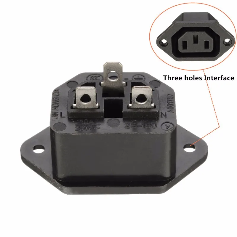 Шасси женский 10A/250 В 3PIN 05231 AC IEC C13 C14 встроенный разъем адаптера сетевой разъем питания Выход выход