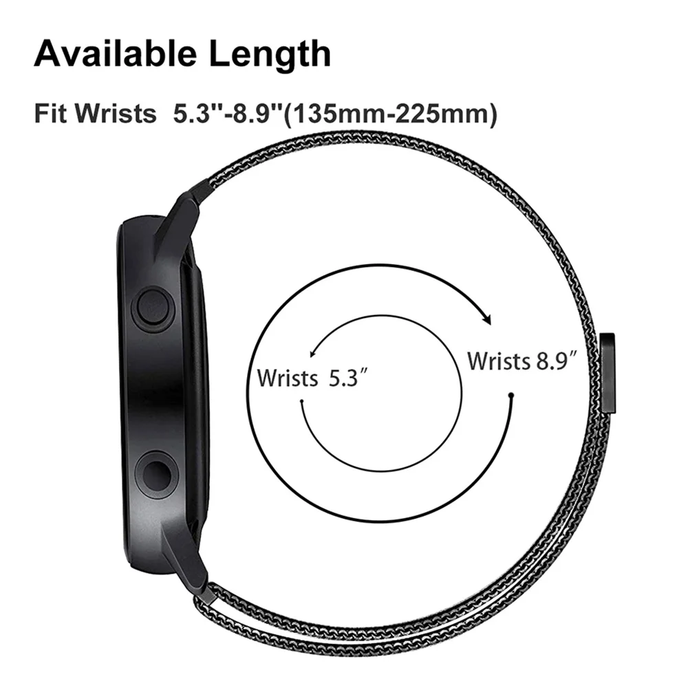 Ремешок для часов Band Milanese Loop для samsung Galaxy Watch Active/Active 2 40 мм 44 мм SM-R500 магнитный ремешок из нержавеющей стали