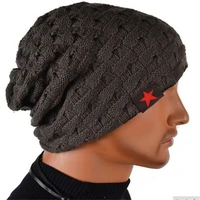 new hot men women winter reversible warm beanies baggy knit caps adjustable pentagram knit hat unisex fashion accessory gifts