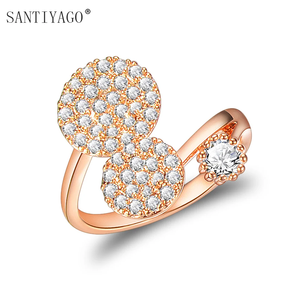 2018 Women Rings Wedding Dress Rose Double Round Design Fashion Adjustable Jewelry Bands For | Украшения и аксессуары