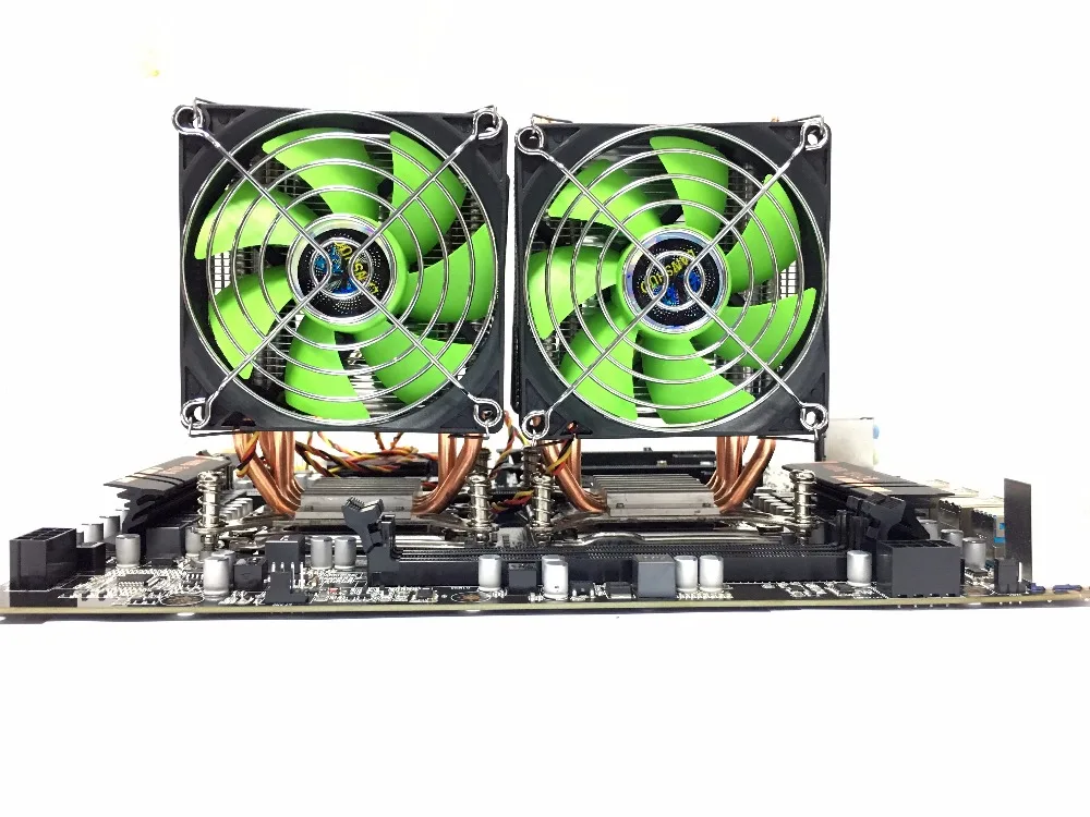 LANSHUO HOT-CPU тихий вентилятор кулер для Intel X79 LGA2011 процессор 4 тепловые трубки охлаждения процессора радиатор 2 вентилятора