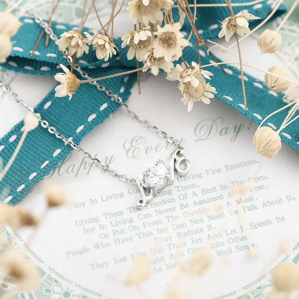 Romantic LOVE Necklace Fashion Jewelry Elegant Woman Luxury Charming Link Chain Lady Ornaments Gift | Украшения и аксессуары