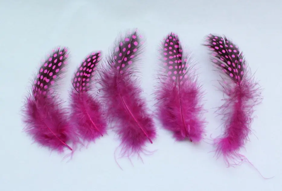 

400pcs lot of selected Guinea feathers -Fuschia 3-4" you pick colors