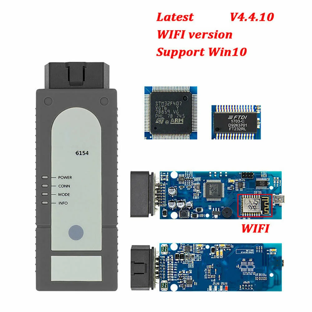 V4.4.1 6154 программного обеспечения аксессуары полный чип wi fi сканер OBD2 инструмент