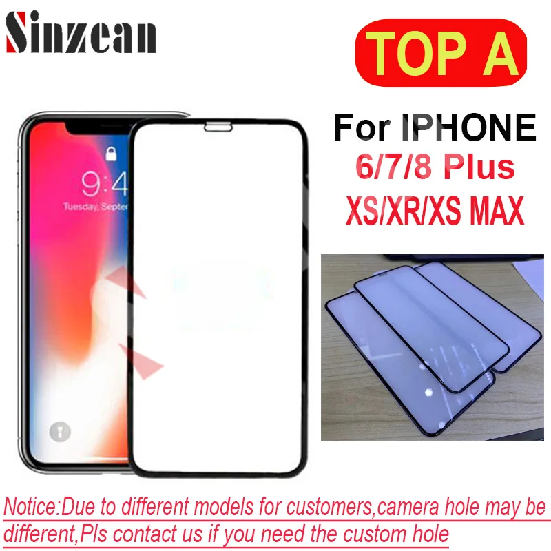 

50pcs Sinzean For IPHONE 12 Pro Max/XS MAX/XR/7/6S/8 Plus 3D/4D/5D/6D/9D/10D/20D Full Cover Glue Tempered Glass Screen Protector