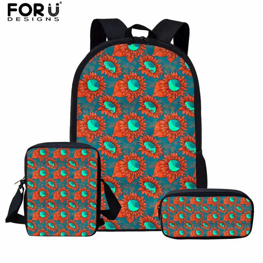 Z4757CEK FORUDESIGNS/комплект школьных сумок с цветочным принтом и подсолнухом для девочек-подростков, школьный рюкзак для женщин, дорожные сумки на плечо, школьные сумки - Цвет: Z4757CEK