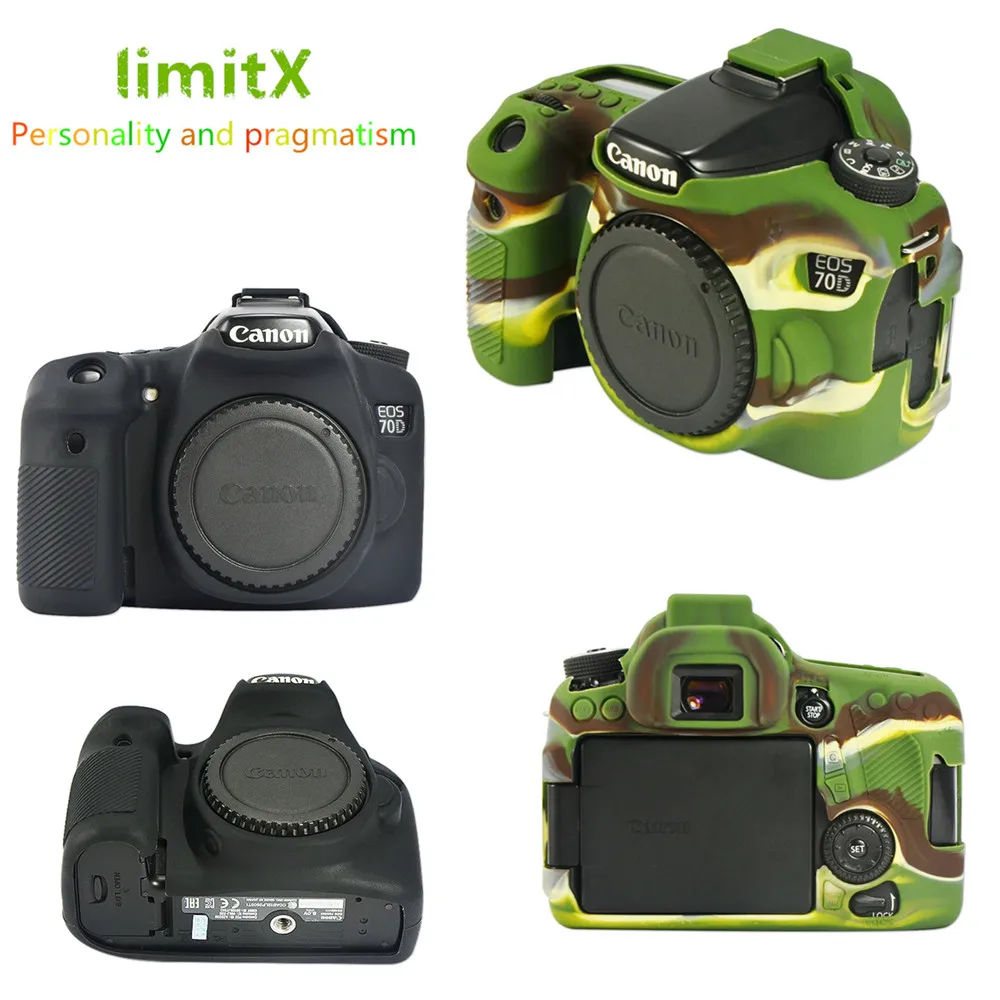 LimitX силиконовая кожа брони чехол защита корпуса для цифровых камер Canon EOS 70D DSLR|for