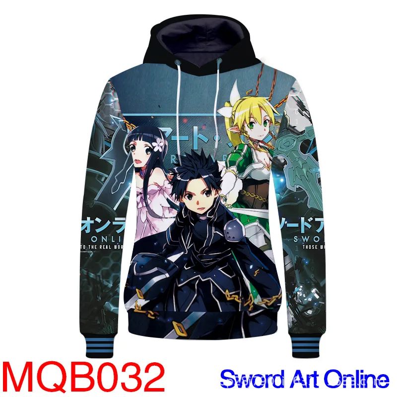 Толстовки с 3D принтом Sword Art Online мужские толстовки женские в стиле хип-хоп