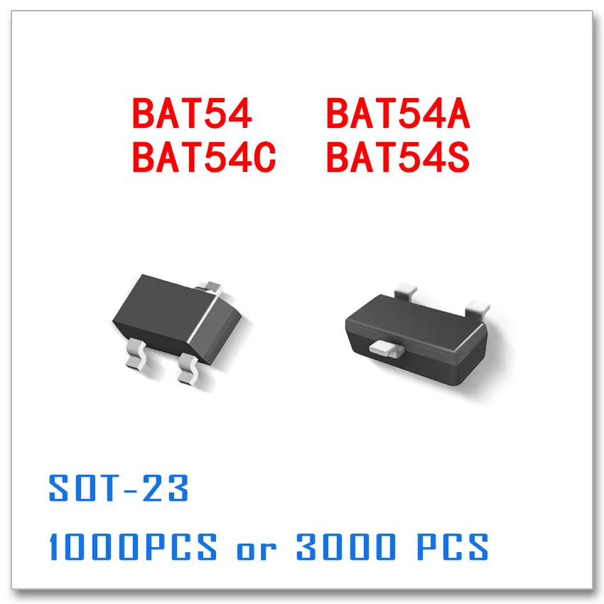 BAT54 BAT54A BAT54C BAT54S 1000 шт. 3000 KL1 KL2 KL3 KL4 SOT23 SOT 23 54 54A 54C 54S SMD|smd|smd sot23smd 100 |