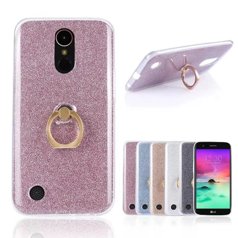 Для LG K10 2017 чехол с блестящей пудрой кольца мягкий TPU для мобильного телефона 5 3