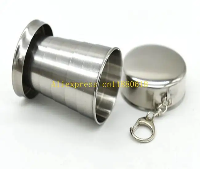 Портативные складные телескопические чашки из нержавеющей стали 50 шт./лот опт |