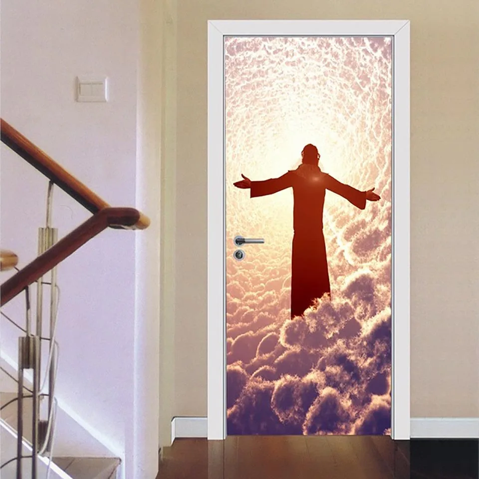 XRN1378-01 Print Pictures Creative Door Decor Stickers Building Scenery Self Adhesive Bedroom Waterproof 3D Mural Renovation Funny Decals - Цвет: XRN1378-01