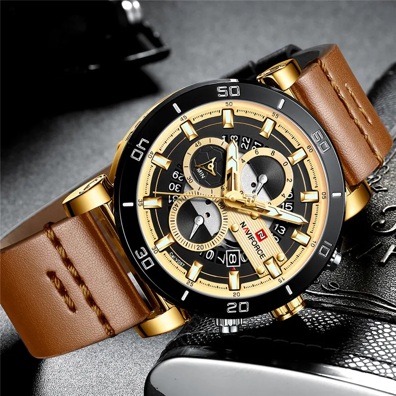 Relogio Masculino NAVIFORCE мужские часы Топ бренд Роскошный хронограф военные спортивные